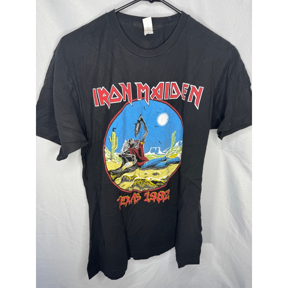 Iron Maiden Texas 1982 The Beast Tames Texas Tour T-Shirt Black Large Tultex